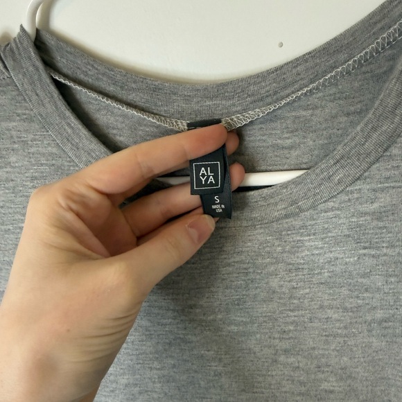 Francesca’s Gray Short Sleeve Ruched Dress - Picture 3 of 5